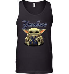 Baby Yoda Hugs Loves The New York Yankees Baseball Mens Tank Top Mens Tank Top - VeigarTee