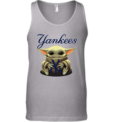 Baby Yoda Hugs Loves The New York Yankees Baseball Mens Tank Top Mens Tank Top - VeigarTee