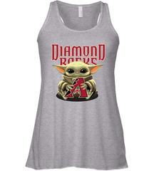 Baby Yoda Hugs Loves The Arizona Diamondbacks Baseball Womens Racerback Tank Top Womens Racerback Tank Top - VeigarTee