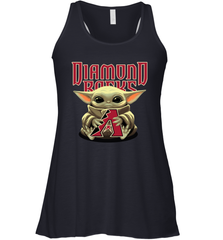 Baby Yoda Hugs Loves The Arizona Diamondbacks Baseball Womens Racerback Tank Top Womens Racerback Tank Top - VeigarTee