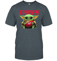 Baby Yoda Loves The Kansas City Chiefs Star Wars Baby Yoda Hugs Chiefs NFL Mens T-Shirt Mens T-Shirt - VeigarTee