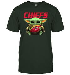 Baby Yoda Loves The Kansas City Chiefs Star Wars Baby Yoda Hugs Chiefs NFL Mens T-Shirt Mens T-Shirt - VeigarTee