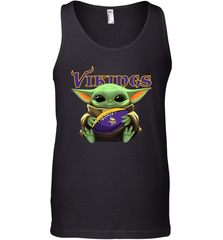 Baby Yoda Loves The Minnesota Vikings Star Wars Baby Yoda Hugs Vikings NFL Mens Tank Top Mens Tank Top - VeigarTee