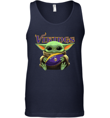Baby Yoda Loves The Minnesota Vikings Star Wars Baby Yoda Hugs Vikings NFL Mens Tank Top Mens Tank Top - VeigarTee
