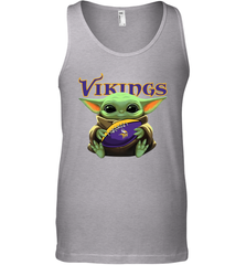 Baby Yoda Loves The Minnesota Vikings Star Wars Baby Yoda Hugs Vikings NFL Mens Tank Top Mens Tank Top - VeigarTee