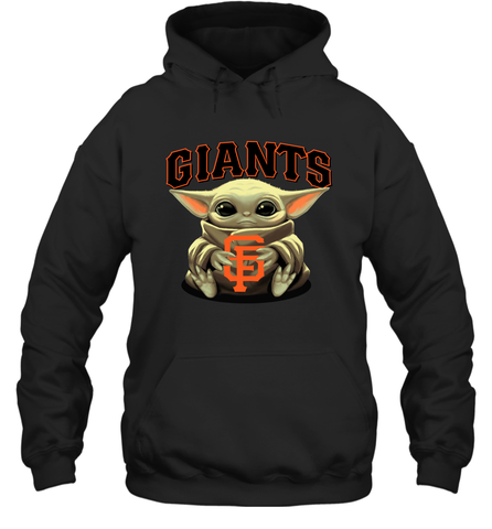 Baby Yoda Hugs Loves The San Francisco GiantsBaseball Adult Hoodie Sweatshirt Adult Hoodie Sweatshirt / Black / S Adult Hoodie Sweatshirt - VeigarTee