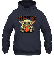 Baby Yoda Hugs Loves The San Francisco GiantsBaseball Adult Hoodie Sweatshirt