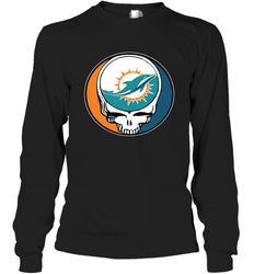 Miami Dolphins Grateful Dead Steal Your Face NFL Football Adult Long Sleeve T-Shirt