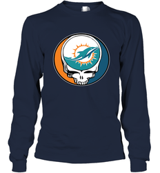 Miami Dolphins Grateful Dead Steal Your Face NFL Football Adult Long Sleeve T-Shirt