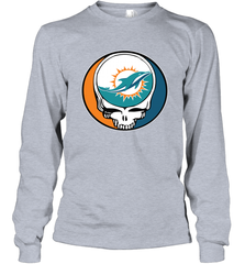 Miami Dolphins Grateful Dead Steal Your Face NFL Football Adult Long Sleeve T-Shirt Adult Long Sleeve T-Shirt - VeigarTee
