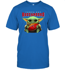 Baby Yoda Loves The Tampa Bay Buccaneers Star Wars Baby Yoda Hugs Buccaneers NFL Mens T-Shirt Mens T-Shirt - VeigarTee